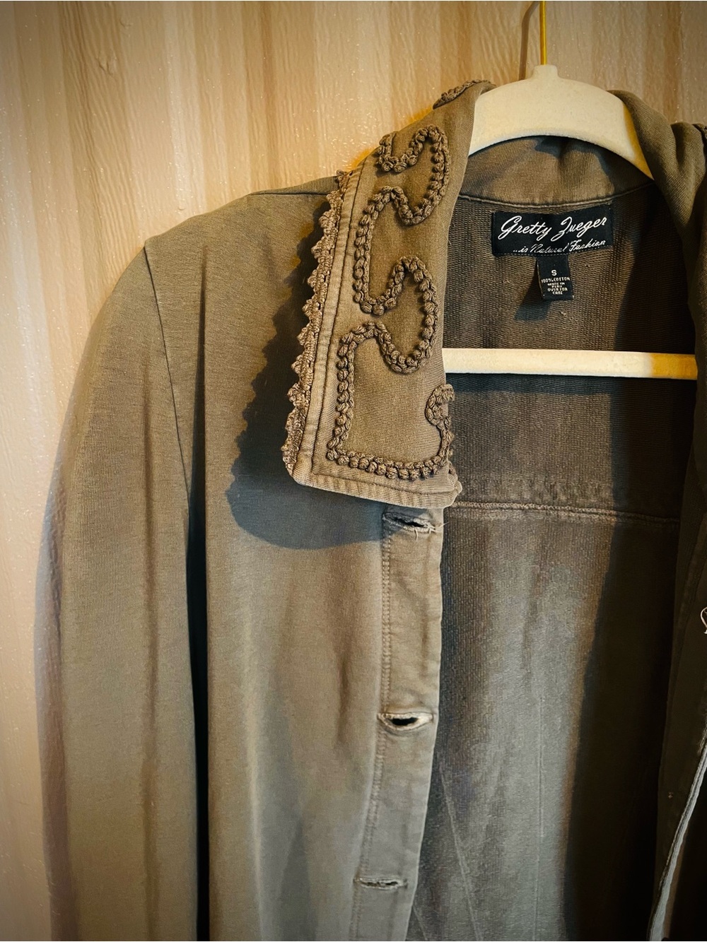 Gretty Zueger Embroidered Longline Jacket Bohemian Western Button Cotton Peru S - Picture 9 of 15